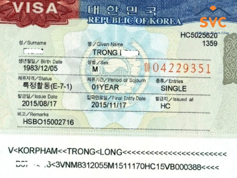 Loại visa du học Hàn Quốc E7